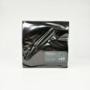 HOMEA 40 SSERVIETTES NOIRES 38X38CM